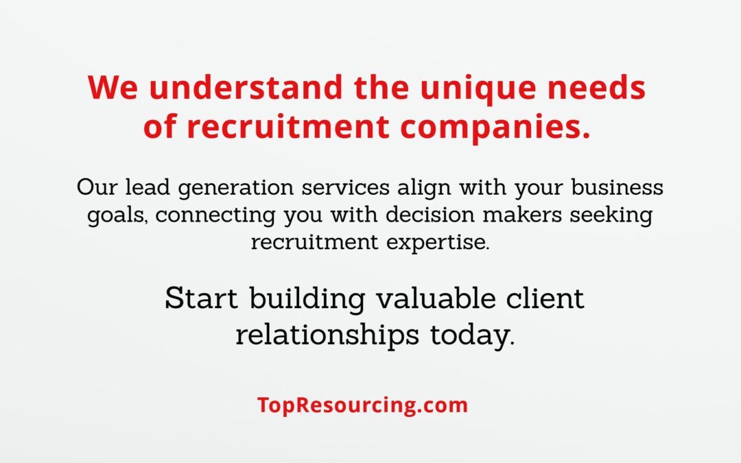 We understand the unique needs of recruitment companies.